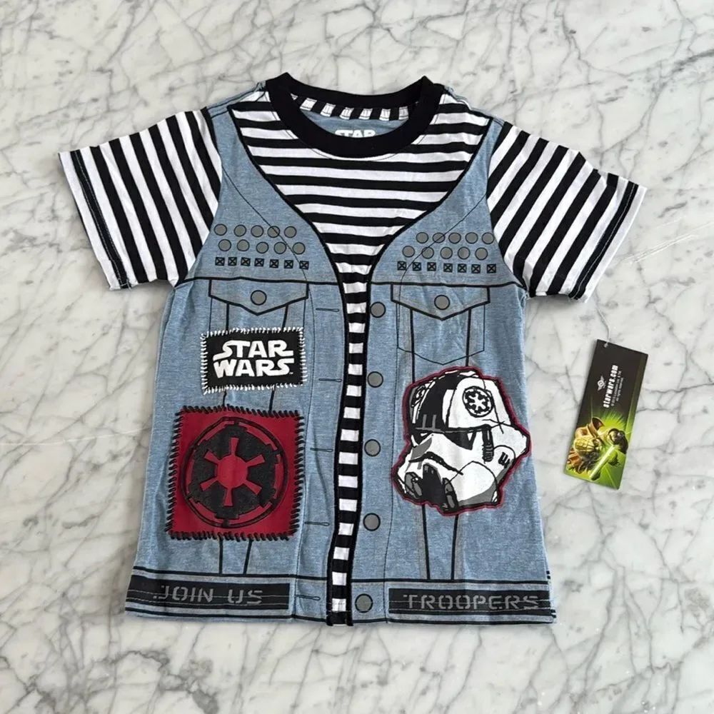 Kids Star Wars Darth Vader T-shirt Bubble Print Patch Sz 4